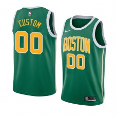 2018-19 Green Men's Boston Celtics #00 Custom Nike Earned Edition Jersey