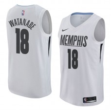 18-19 Nike Swingman White Memphis Grizzlies #18 Yuta Watanabe Jersey City-Edition-Men's