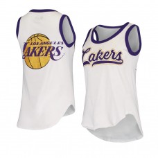 Los Angeles Lakers Women's Alyssa Milano High Hoops Tank Top Jersey White