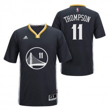 Golden State Warriors #11 Klay Thompson 2014-15 Black Jersey With Short Sleeves