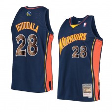 Golden State Warriors 2021 Andre Iguodala snakeskin Hardwood Classics Jersey Navy