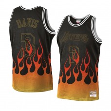 Los Angeles Lakers Anthony Davis Flames Jersey Black