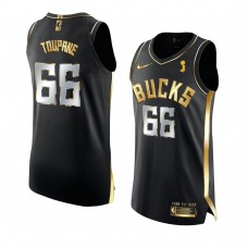 Bucks Axel Toupane 2021 NBA Finals Champions Authentic Golden Edition Jersey Black