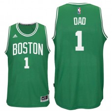 Father's Day Gift-Boston Celtics #1 Dad Logo Road Swingman Jersey Green