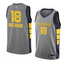 2018-19 Gray Memphis Grizzlies #18 Yuta Watanabe Nike Swingman City Edition New Season Jersey Men's