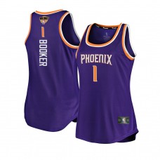 Phoenix Suns Devin Booker Women 2021 NBA Playoffs Tank Jersey Purple