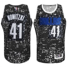 Dallas Mavericks #41 Dirk Nowitzki City Lights Black Swingman Jersey