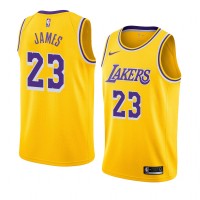 2018-19 Gold Men's Los Angeles Lakers #23 LeBron James Nike Swingman Icon Edition Jersey