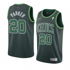 Boston Celtics #20 Jabari Parker Earned Vistaprint Patch Jersey Green