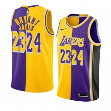 LeBron James Los Angeles Lakers LA king Honor Mamba Jersey Split Limited Purple Gold