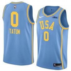 2018 NBA All-Star Rising Stars Challenge Men's Light Blue Boston Celtics #0 Jayson Tatum jersey-Team USA