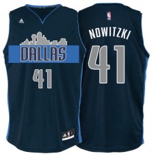 Dallas Mavericks #41 Dirk Nowitzki Cityscape Alternate Jersey Navy