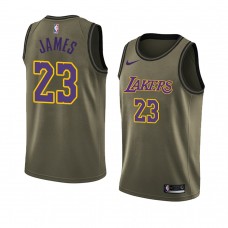 18-19 Nike Swingman Olive Los Angeles Lakers #23 LeBron James Jersey Camo - Men's