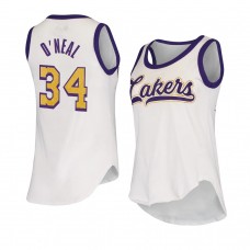 Los Angeles Lakers Shaquille O'Neal Women's Alyssa Milano High Hoops Tank Top Jersey White