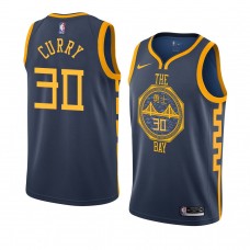 2018-19 Navy Golden State Warriors Stephen Curry Name  City Edition Jersey Men's