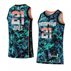 Memphis Grizzlies Tyus Jones Select Series Dazzle Jersey Turquoise