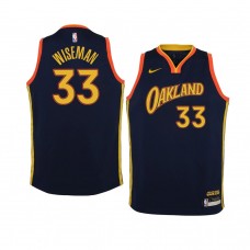 Youth Golden State Warriors #33 James Wiseman 2020-21 City Navy Jersey