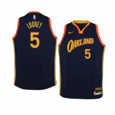 Youth Golden State Warriors #5 Kevon Looney 2020-21 City Navy Jersey