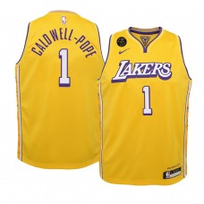 Youth Los Angeles Lakers #1 Kentavious Caldwell-Pope City Remember Kobe Bryant Jersey Yellow