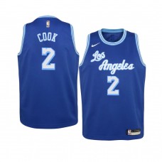 Youth Los Angeles Lakers #2 Quinn Cook 2020-21 Hardwood Classics Blue Jersey