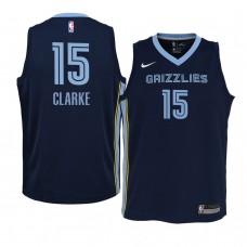 youth Memphis Grizzlies #15 Brandon Clarke 2020-21 Icon Edition Navy Jersey