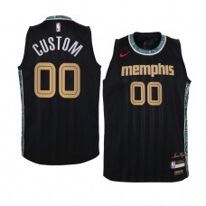 Youth Memphis Grizzlies #00 Custom 2020-21 City New Uniform Black Jersey