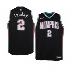 Youth Memphis Grizzlies #2 Xavier Tillman 2020-21 Hardwood Classics Black Jersey