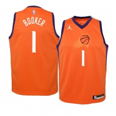 youth Phoenix Suns #1 Devin Booker Statement New Season Jersey Orange